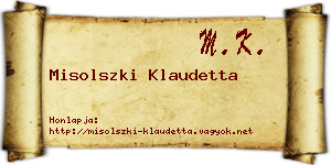 Misolszki Klaudetta névjegykártya